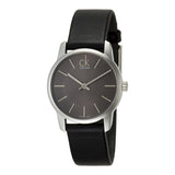 Calvin Klein City Black Dial Black Leather Strap Watch For Women - K2G23107