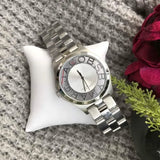 Marc Jacobs Henry Transparent Silver Dial Silver Stainless Steel Strap Watch for Women - MBM3205