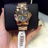 Marc Jacobs Amy Glitz Brown Dial Rose Gold Stainless Steel Strap Watch for Women - MBM3221