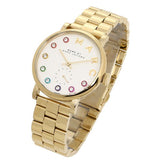 Marc Jacobs Baker White Dial Gold Stainless Steel Strap Watch for Women - MBM3440