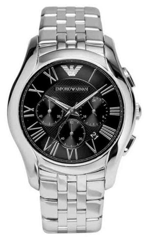 Emporio Armani Classic Chronograph Black Dial Silver Steel Strap Watch For Men - AR1786