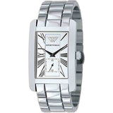 Emporio Armani Classic White Dial Silver Steel Strap Watch For Men - AR0145