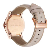Burberry The City Beige Diamonds Dial Beige Leather Strap Watch for Women - BU9131