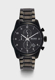 Hugo Boss Skymaster Chronograph Black Dial Black Steel Strap Watch for Men - 1513785