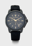 Maserati Successo Black Dial Black Rubber Strap Watch For Men - R8871621011