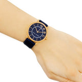 Marc Jacobs Roxy Navy Blue Dial Blue Leather Strap Watch for Women - MJ1534