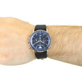 Emporio Armani Aviator Blue Dial Blue Leather Strap Watch For Men - AR11105