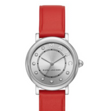 Marc Jacobs Roxy Silver Dial Red Leather Strap Watch for Women - MJ1632