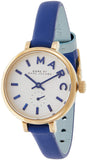 Marc Jacobs Sally White Dial Blue Leather Strap Watch for Women - MBM1354