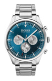 Hugo Boss Pioneer Blue Dial Silver Steel Strap Watch for Men - 1513713