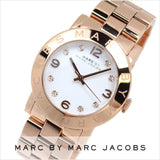 Marc Jacobs Mini Amy White Dial Rose Gold Stainless Steel Strap Watch for Women - MBM3078