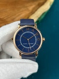 Marc Jacobs Roxy Navy Blue Dial Blue Leather Strap Watch for Women - MJ1534