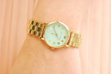 Marc Jacobs Baker Mint Green Dial Gold Stainless Steel Strap Watch for Women - MBM3284