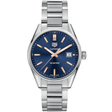 Tag Heuer Carrera Quartz Blue Dial Silver Steel Strap Watch for Women - WAR1112.BA0601