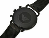 Emporio Armani Aviator Black Dial Black Mesh Bracelet Watch For Men - AR11142