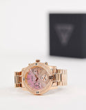 Guess Confetti Pink Dial Rose Gold Stainless Steel Watch For Women - W0774L3