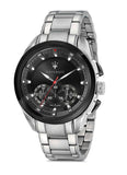 Maserati Traguardo Analog Black Dial Stainless Steel Watch For Men - R8873612015