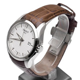 Tissot T Classic Couturier Chronograph White Dial Brown Leather Strap Watch For Men - T035.410.16.031.00