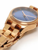 Marc Jacobs Henry Blue Dial Rose Gold Stainless Steel Strap Watch for Women - MBM3213