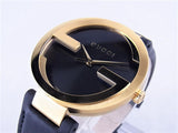 Gucci Interlocking Special Edition Grammy Black Dial Black Leather Strap Watch For Men - YA133208