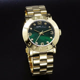 Marc Jacobs Amy Green Gold Stainless Steel Strap Watch for Women - MBM8609