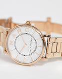 Marc Jacobs Roxy White Dial Rose Gold Stainless Steel Strap Watch for Women - MJ3523