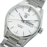 Tag Heuer Carrera Calibre 5 Automatic 41mm White Dial Silver Steel Strap Watch for Men - WAR201B.BA0723