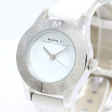 Marc Jacobs Mini Blade White Dial White Leather Strap Watch for Women - MBM1206