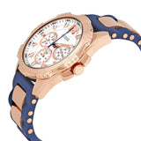 Guess Interpid White & Rose Gold Dial Blue Silicone Strap Watch For Women - W0325L8