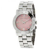 Marc Jacobs Amy Life Pink Dial Silver Stainless Steel Strap Watch for Women - MBM3300