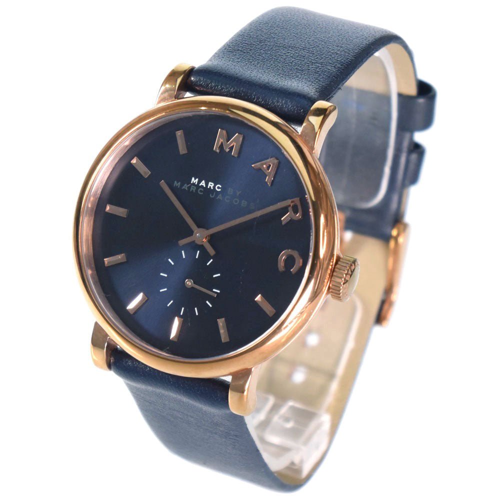 Marc Jacobs Baker Navy Blue Dial Navy Blue Leather Strap Watch for