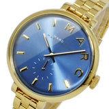 Marc Jacobs Sally Blue Dial Gold Stainless Steel Strap Watch for Women - MBM3366