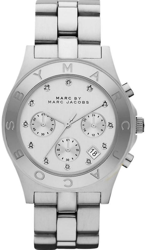 Marc Jacobs Blade White Dial SIlver Stainless Steel Strap Watch