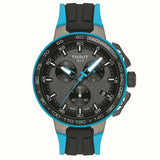 Tissot T Race Cycling Chronograph Black Dial Two Tone Rubber Strap Watch For Men - T111.417.37.441.05