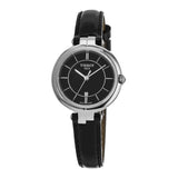 Tissot T Lady Flamingo Black Dial Black Leather Strap Watch For Women - T094.210.16.051.00