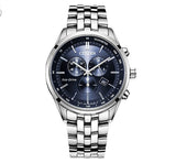 Citizen Eco Drive Chronograph Blue Dial Silver Steel Strap Watch For Men - AT2140-55L