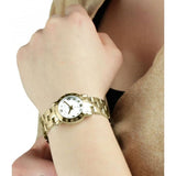 Marc Jacobs Mini Amy White Dial Gold Stainless Steel Strap Watch for Women - MBM3057