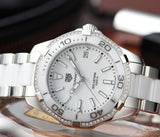 Tag Heuer Aquaracer Diamond White Dial Two Tone Steel Strap Watch for Women - WAY131H.BA0914