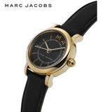 Marc Jacobs Roxy Black Dial Black Leather Strap Watch for Women - MJ1585