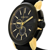 Gucci G Chrono Black Dial Black Leather Strap Watch For Men - YA101203