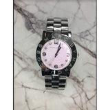 Marc Jacobs Amy Life Pink Dial Silver Stainless Steel Strap Watch for Women - MBM3300