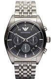 Emporio Armani Franco Black Dial Silver Steel Strap Watch For Men - AR0373