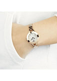 Emporio Armani Chiara Analog White Dial Rose Gold Steel Strap Watch For Women - AR7329