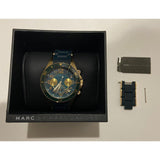 Marc Jacobs Rock Chronograph Teal Dial Teal Rubber Strap Watch for Women - MBM2597
