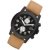 Marc Jacobs Larry Black Dial Tan Leather Strap Watch for Men - MBM5053