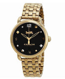 Coach Delancey Black Dial Gold Stainless Steel Strap Watch For Women - 14502813