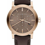 Burberry The City Grey Dial Brown Leather Strap Unisex Watch - BU9755