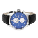 Hugo Boss Jet Blue Dial Black Leather Strap Watch for Men - 1513283