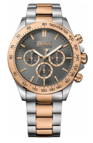 Hugo Boss Ikon Grey Dial Two Tone Steel Strap Watch for Men - 1513339