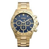 Hugo Boss Ikon Blue Dial Gold Steel Strap Watch for Men - 1513340